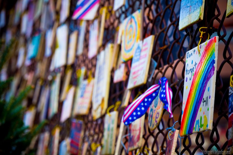 Tiles of America honor 9/11 victims in NYC. 
