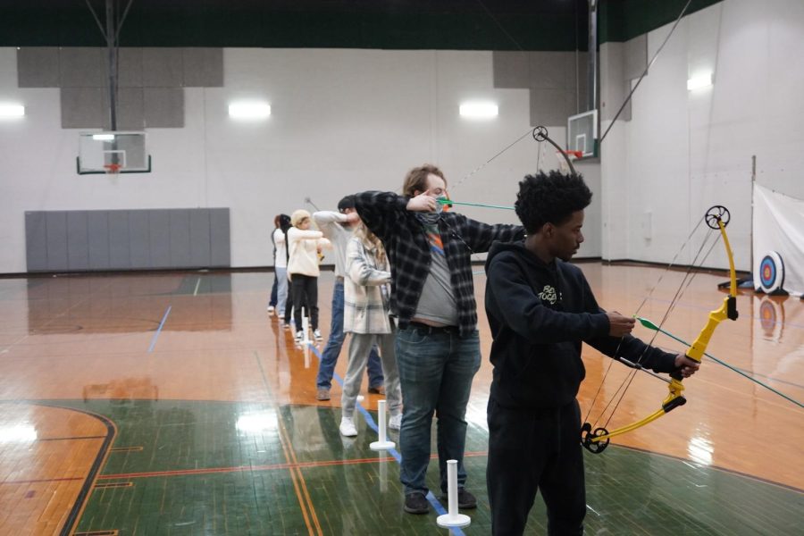 Archery team practices shooting during 4th hour. 