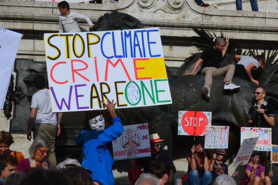 Climate+change+protesters+march+in+Paris.+