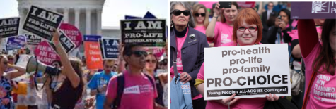 Pro-life and pro-choice protests.