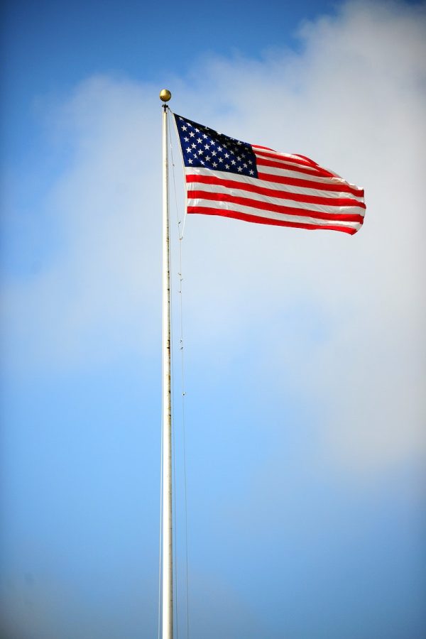 American flag. 