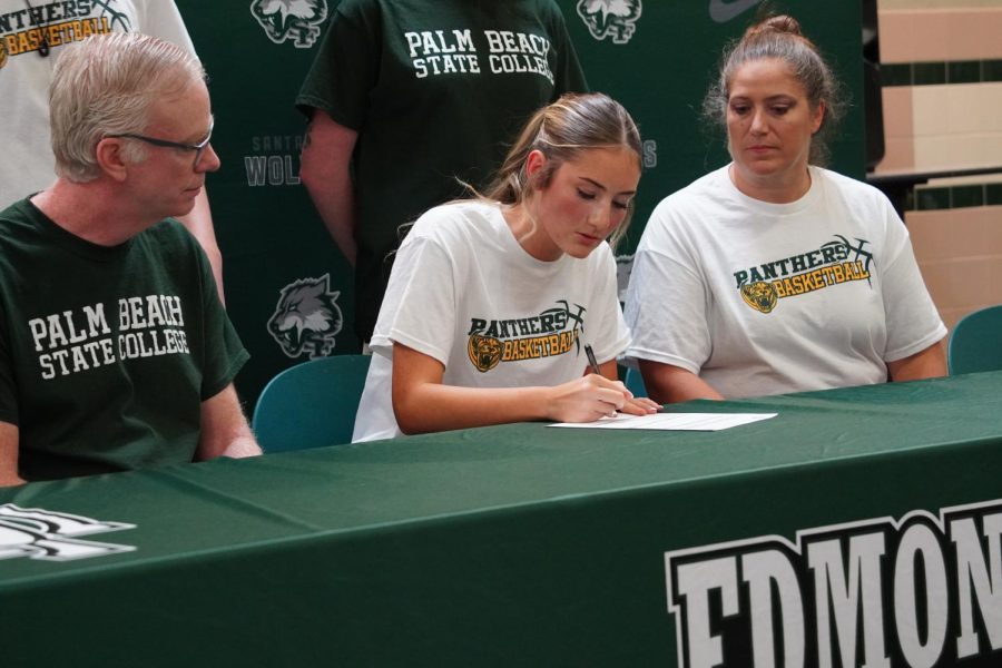 Sarah Gormon signed on to play basketball at Palm Beach State College.