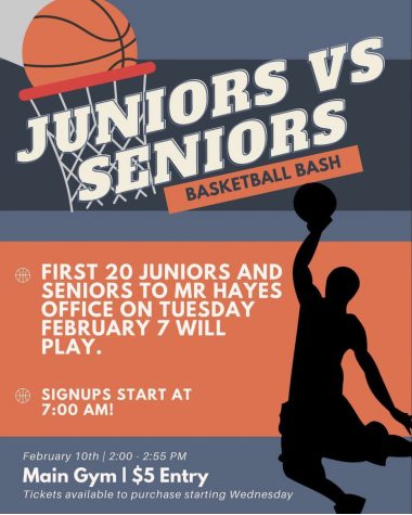Junior vs senior Basketball Bash Feb. 17
