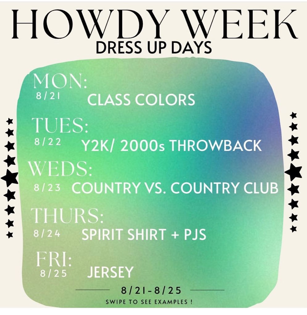 Howdy Week dress up days 2023