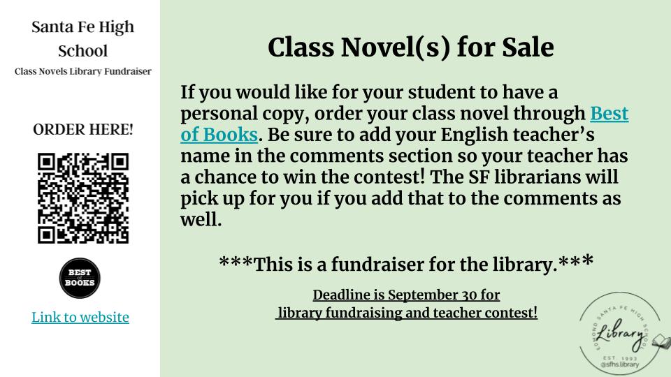Buy a book, raise funds for the library