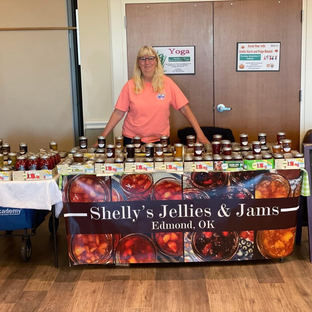 Shelly Gregory Standing by her stand at the Edmond farmers market. 