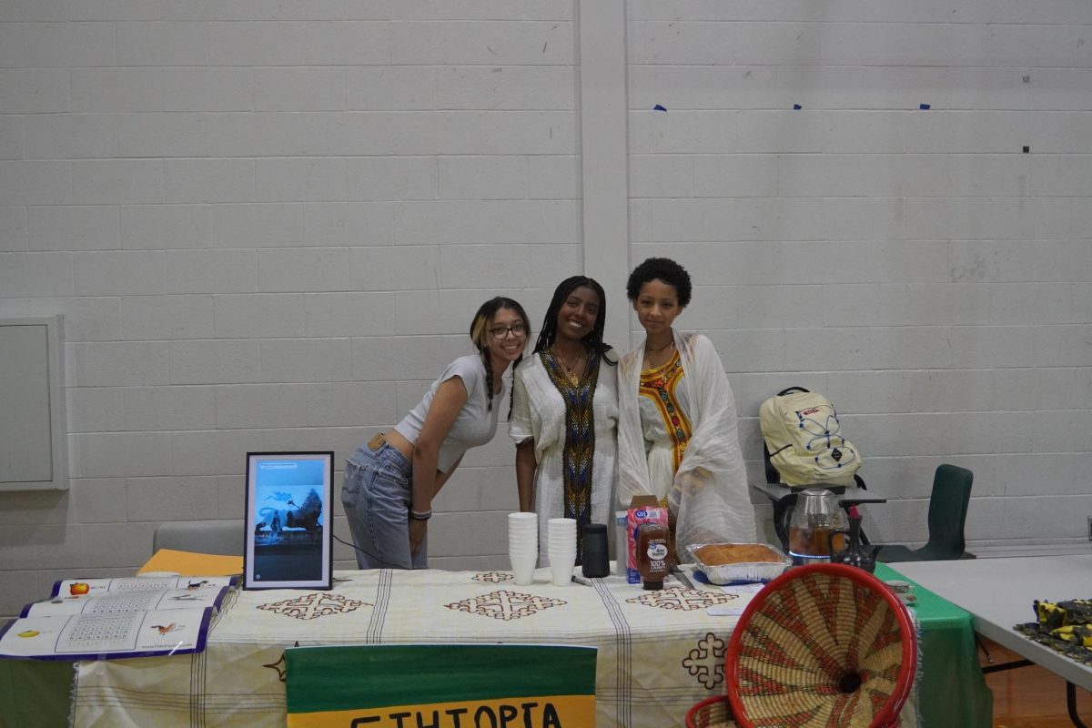 Ethiopia booth at the culture fair ran by Makeda Dawit and Arsema Simachew.