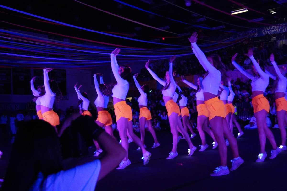 Pom during there Blacklight performance at the opening assembly. 