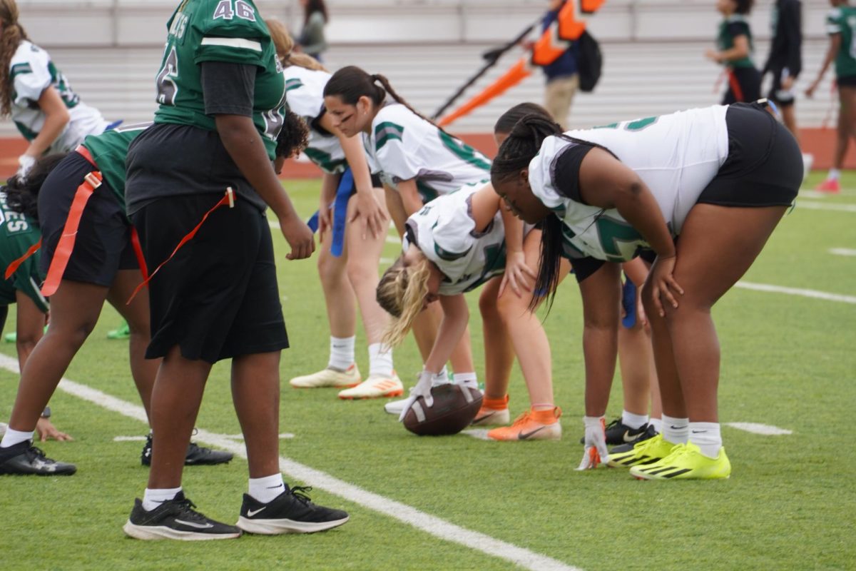 Juniors getting ready a play against the sophomores. 