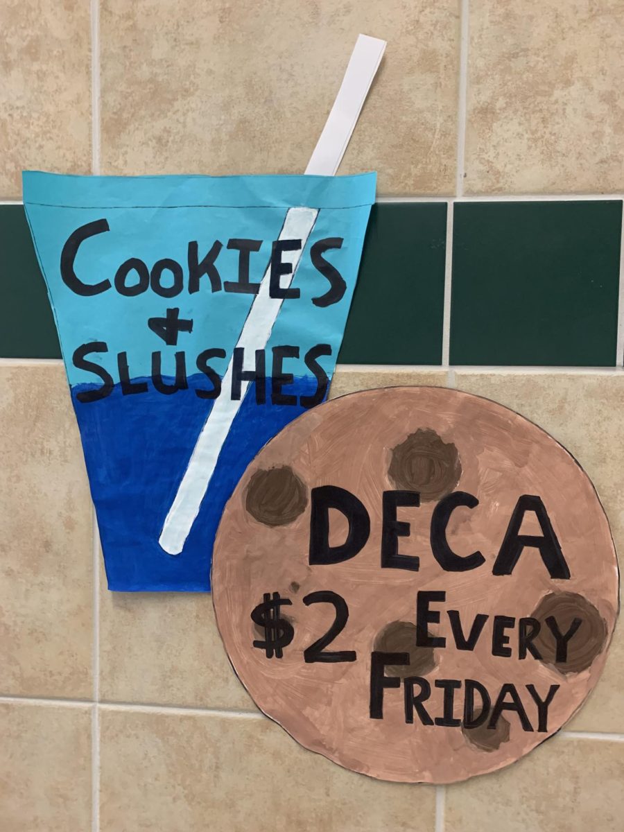 Handmade DECA posters in the hallways 