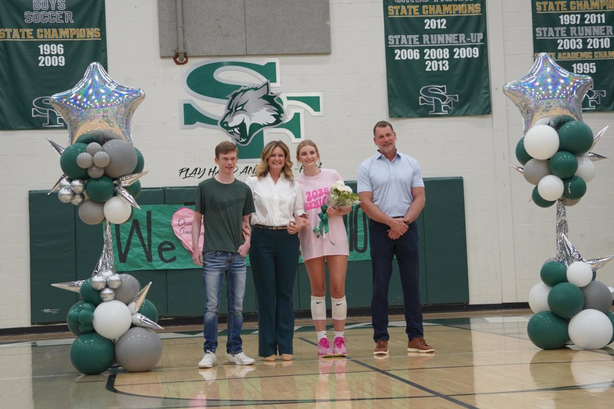 Senior Addie Pfieffer and her family on Senior night. 