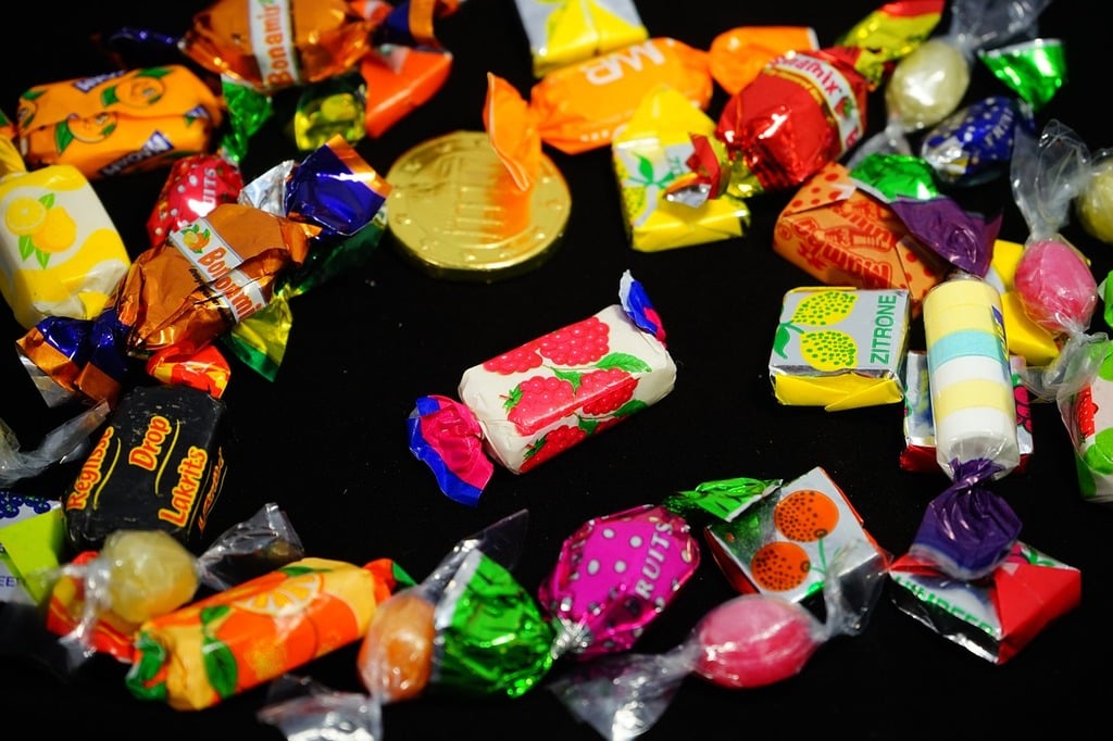 A pile of candy sitting on a table