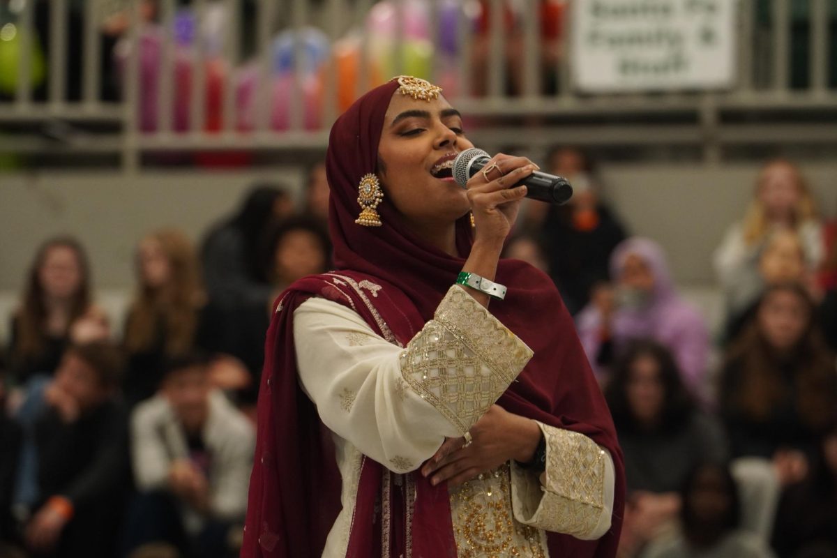 Senior Hiba Sheikh during her performance representing Bangladesh in the assembly.