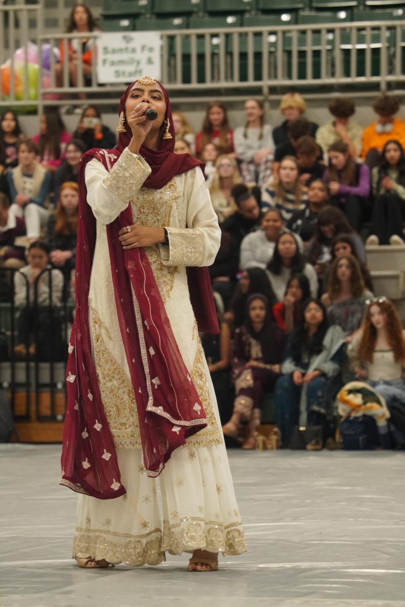 Hiba Sheikh performing in the assembly.