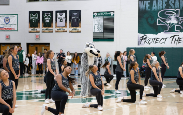 Pom performing at the assembly. 