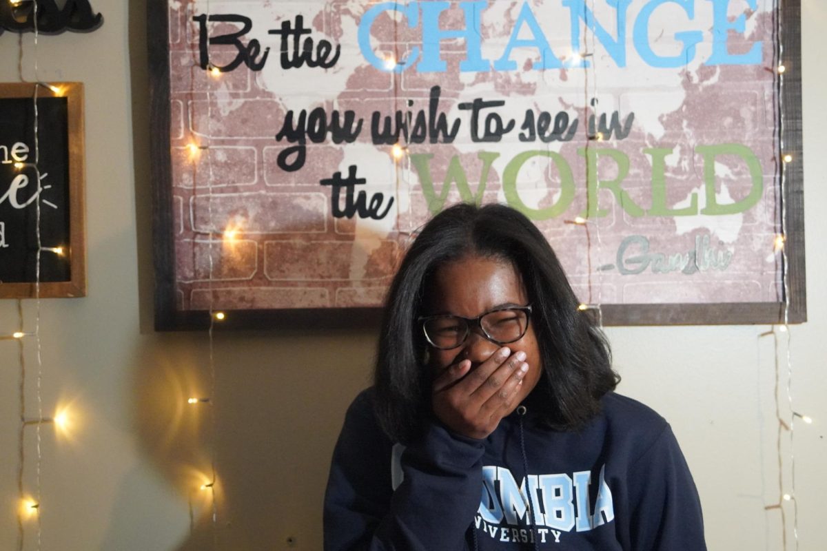 Senior Madison Hayes pictured in Ms. Bray's room.