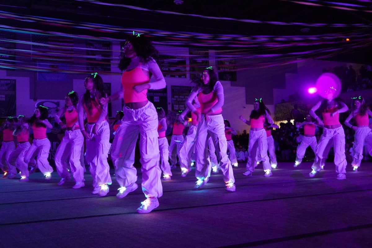 Pom performing for the opening assembly.