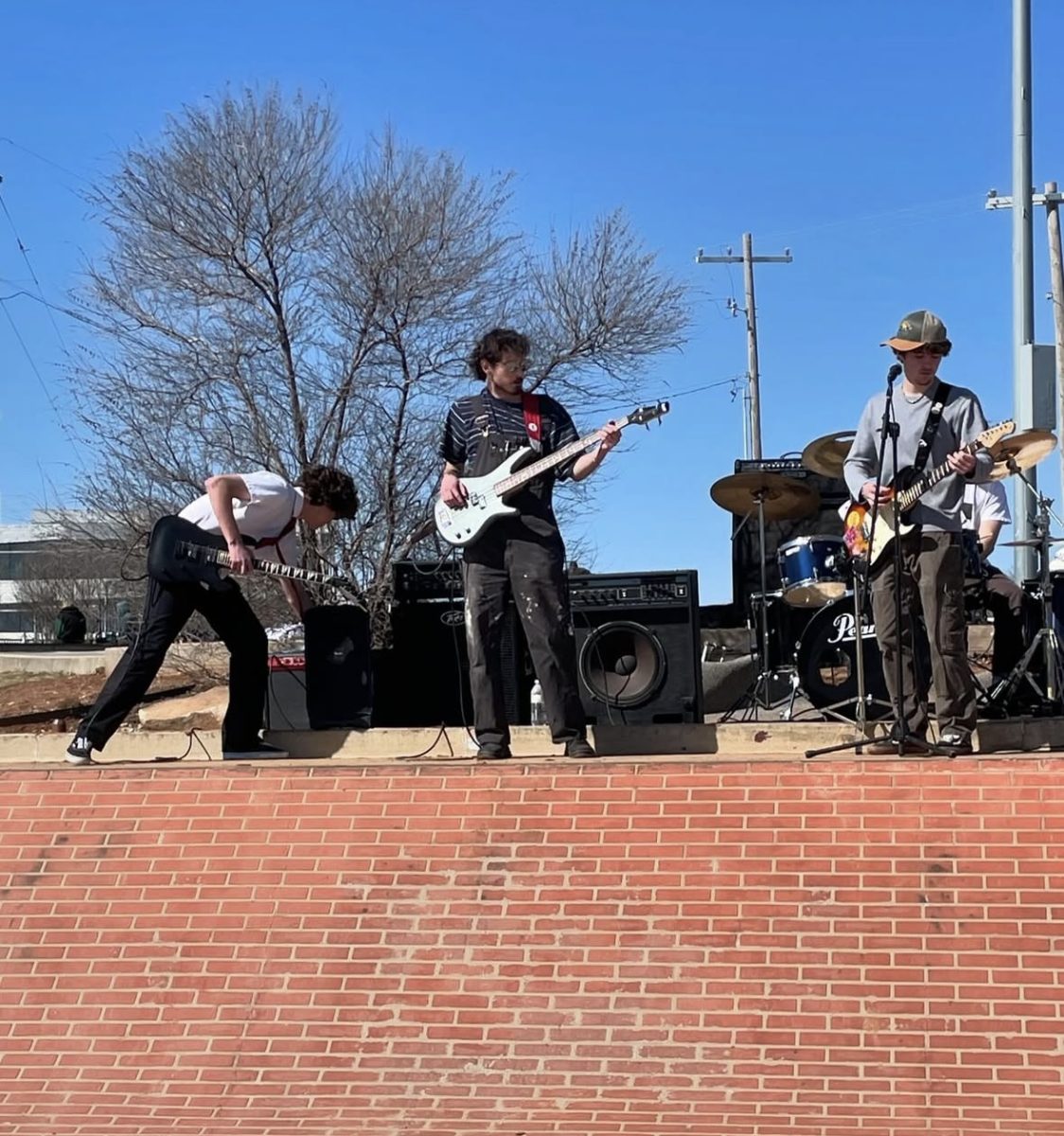 Photo of the band playing at the skateboard competition