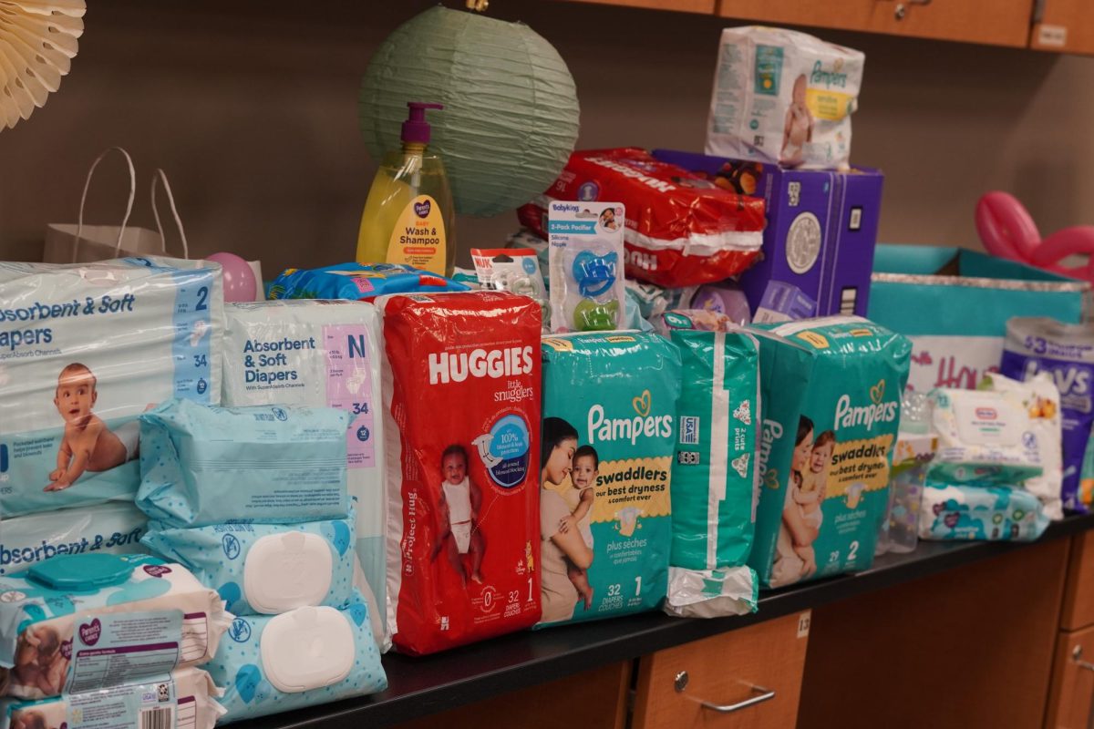 All the donations Mrs. Harris and Mrs. Arbuckle's classes collected for Infant Crisis Services. 