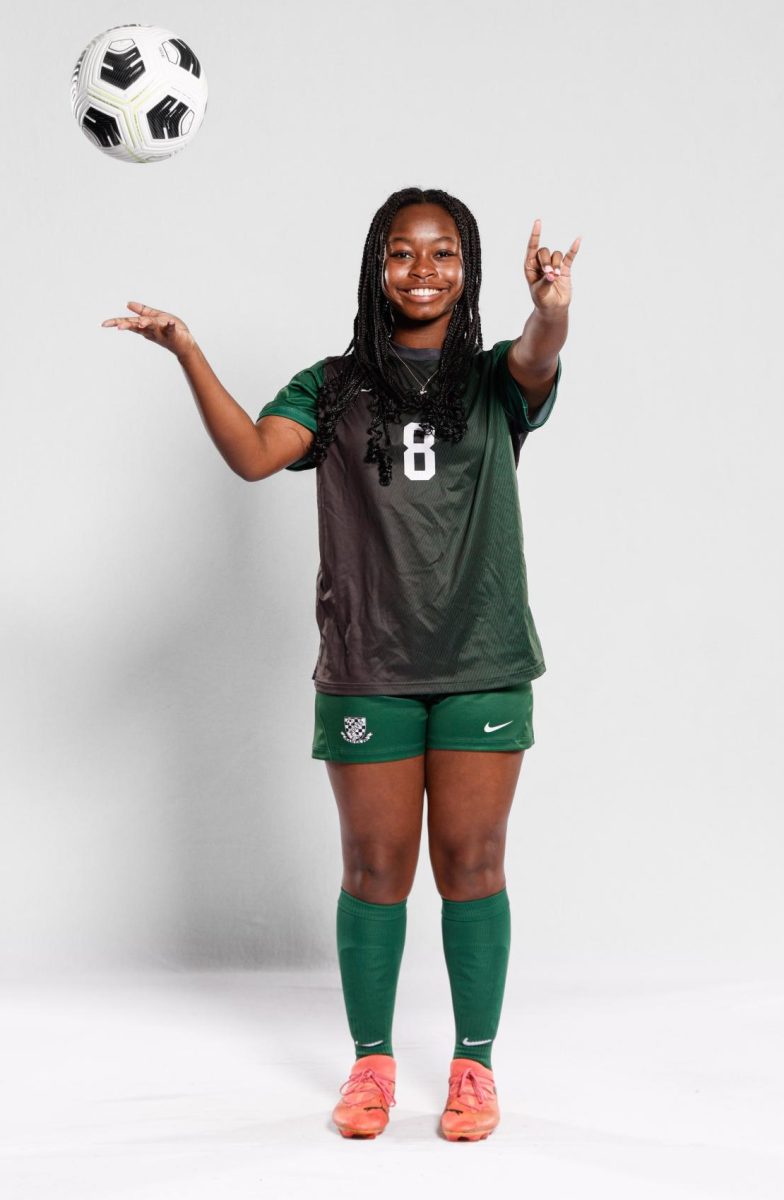 Maddelynn Bilger posing for girls soccer media day.