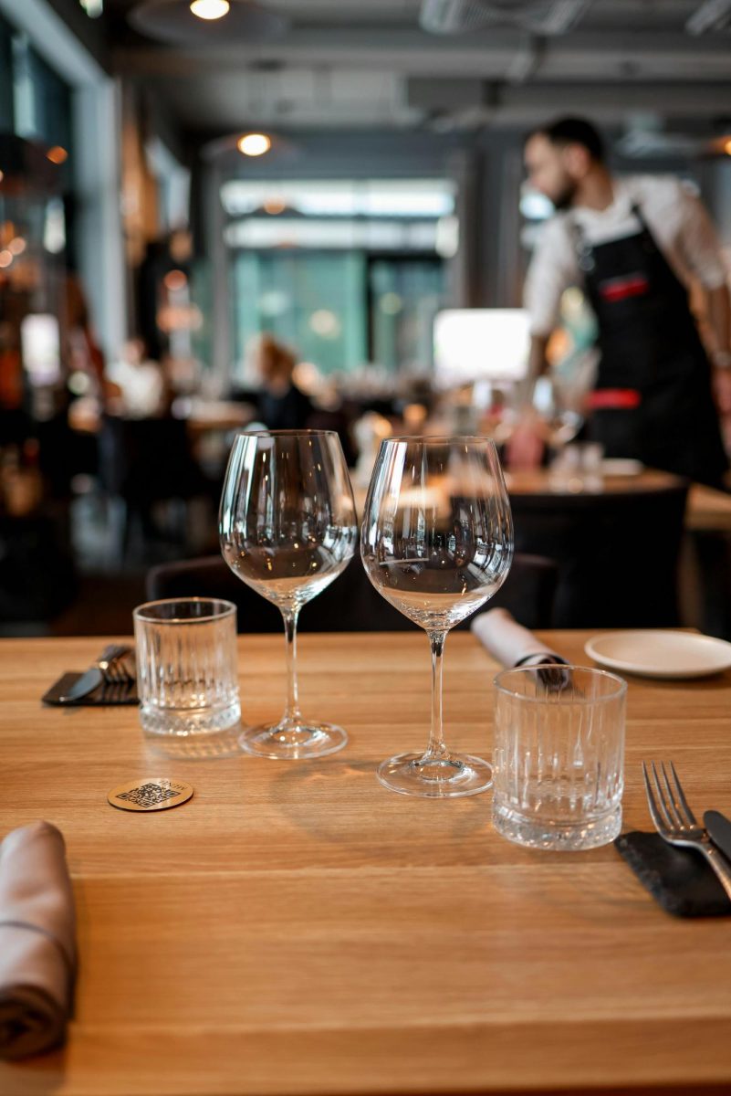 Restaurant table.